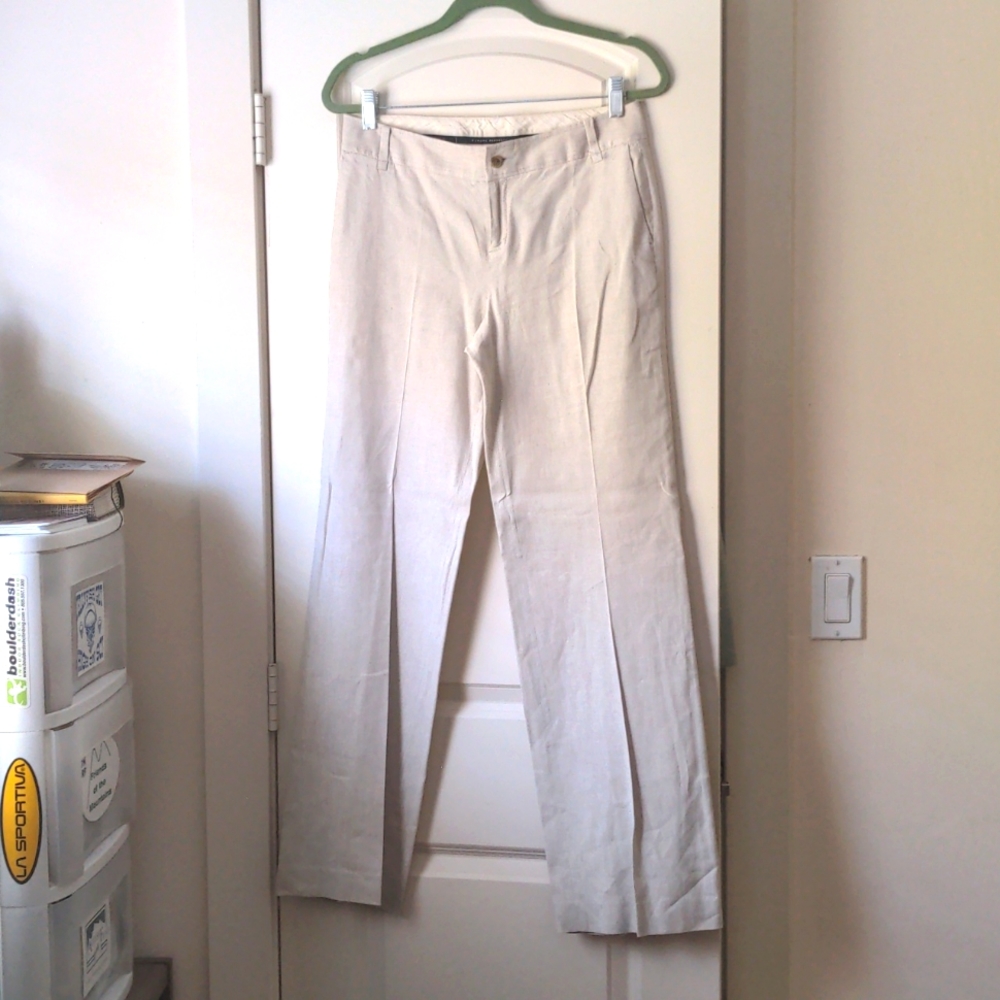 Banana Republic Martin fit ivory linen trouser
